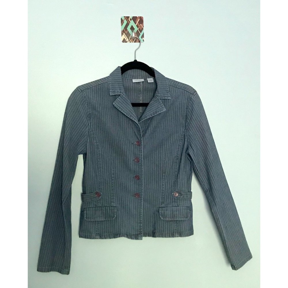 Striped Casual Jean Blazer